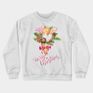 Watercolor Christmas bouquet Crewneck Sweatshirt